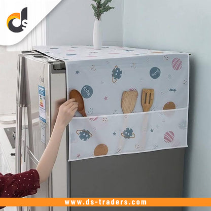 Dust Proof Fridge Cover with 6 Pockets