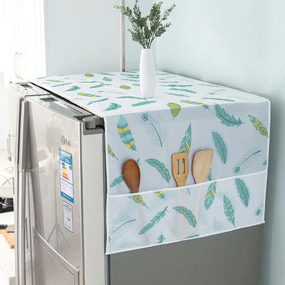 Dust Proof Fridge Cover with 6 Pockets