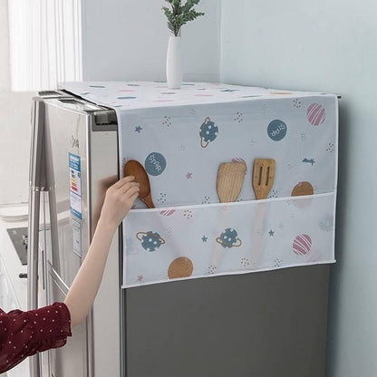 Dust Proof Fridge Cover with 6 Pockets