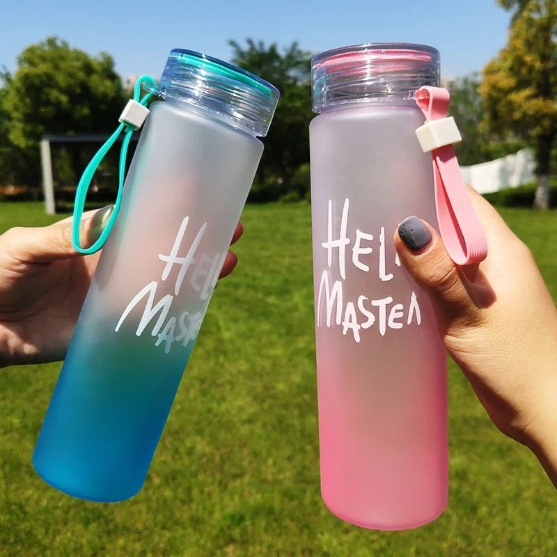 Gradient Colour Glass Water Bottle