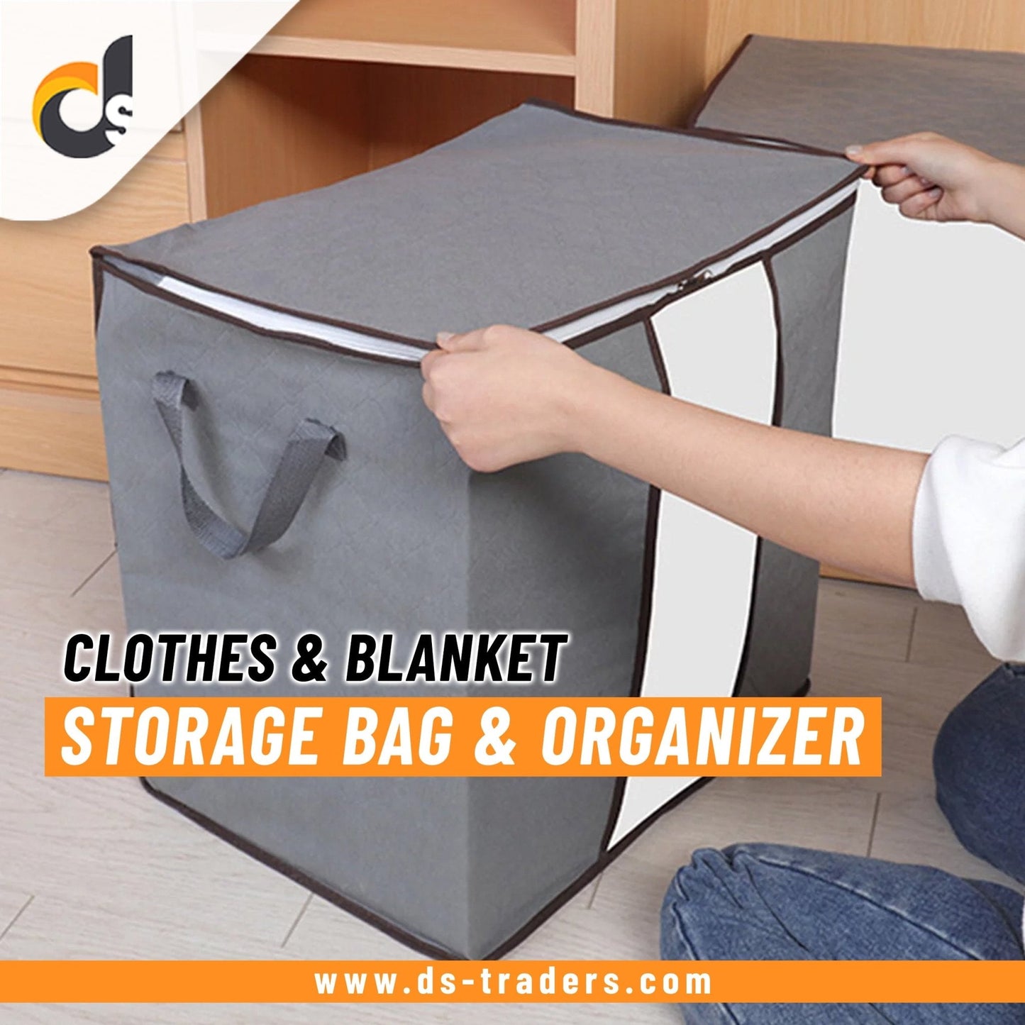 Multipurpose Storage Bag & Organizer for Clothes & Blanket | Grey